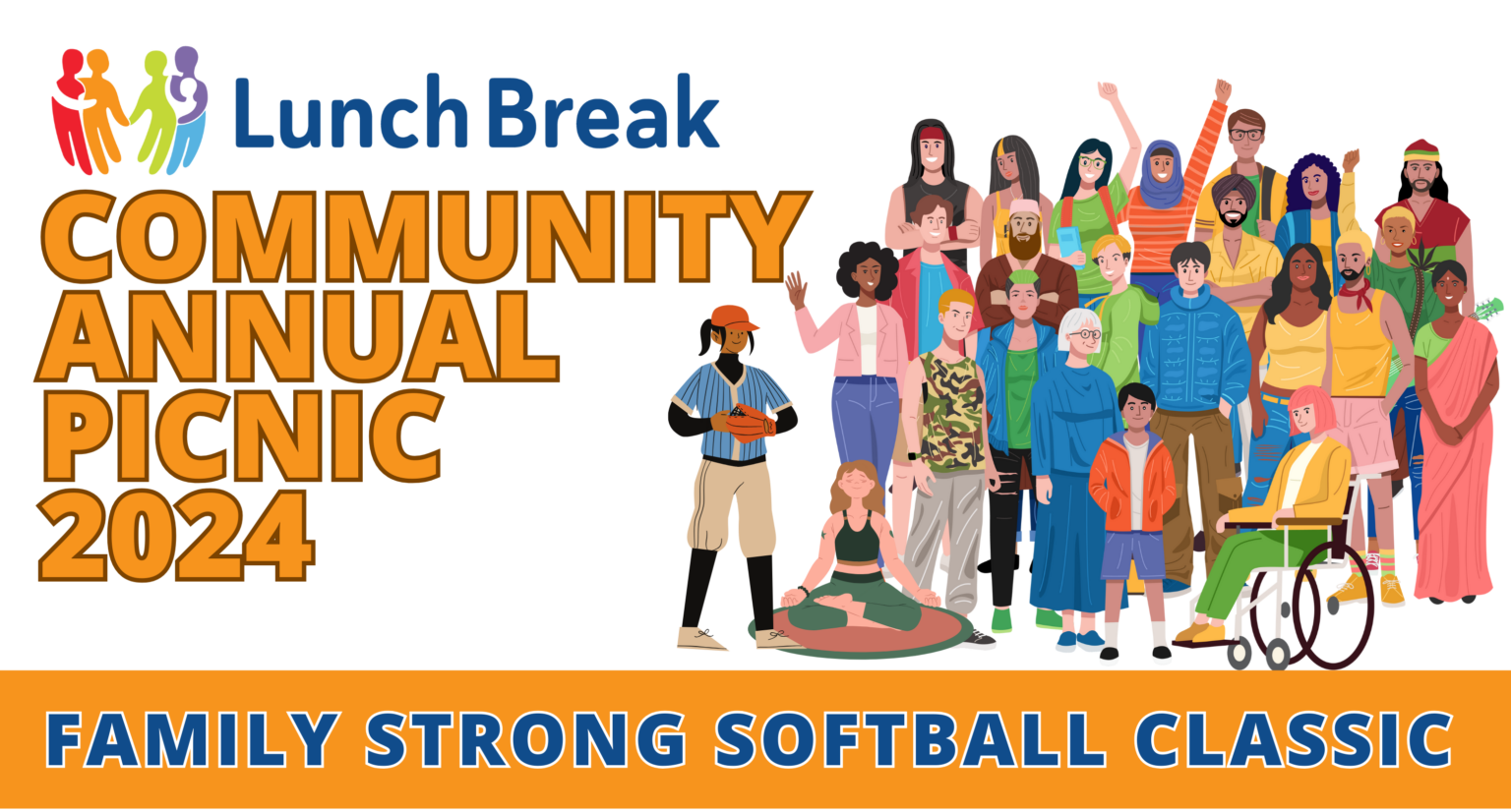Community Annual Picnic 2024 softball poster