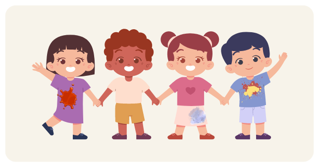 icon of a group of children holding hands