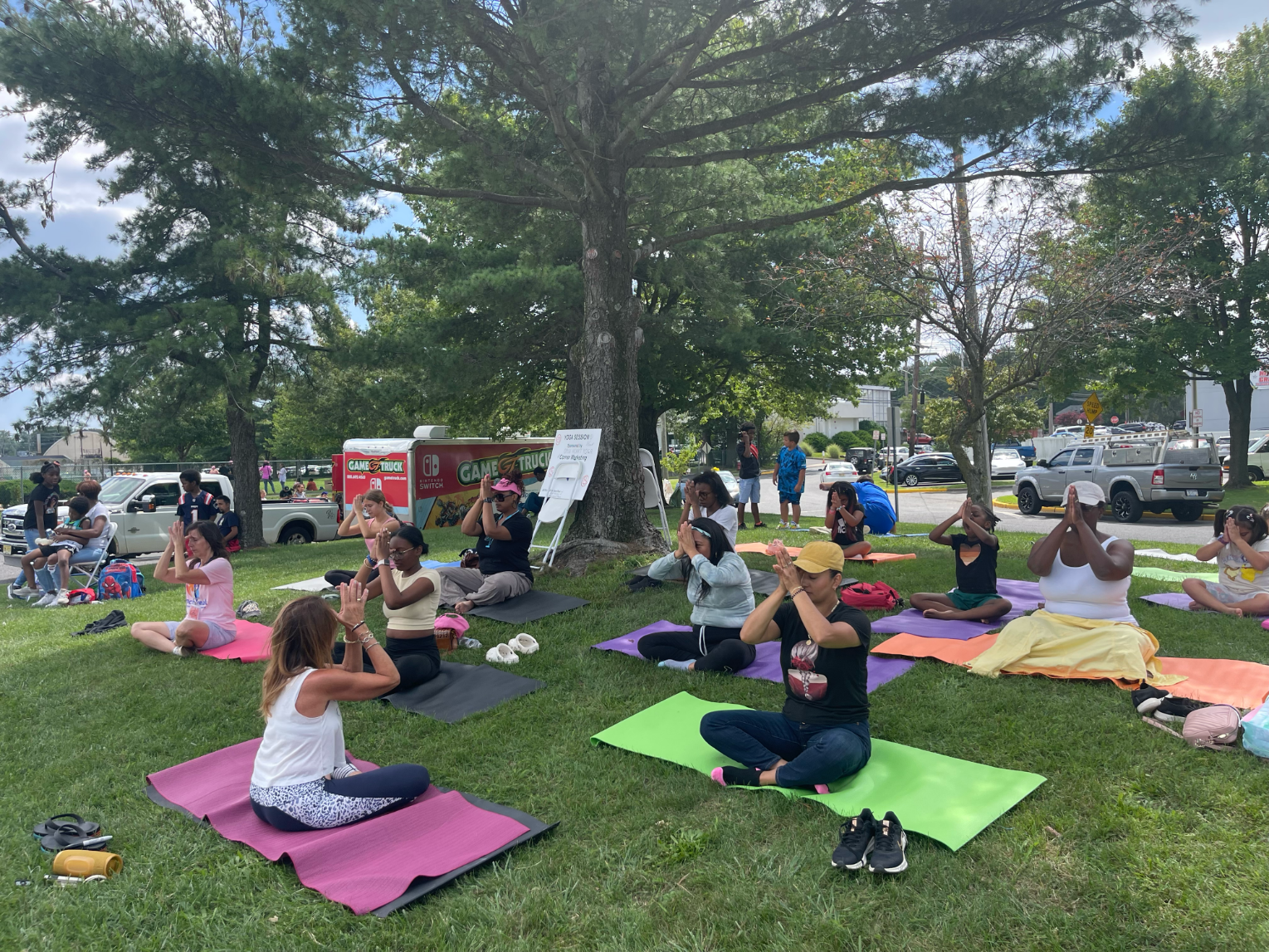 Group doing yoga